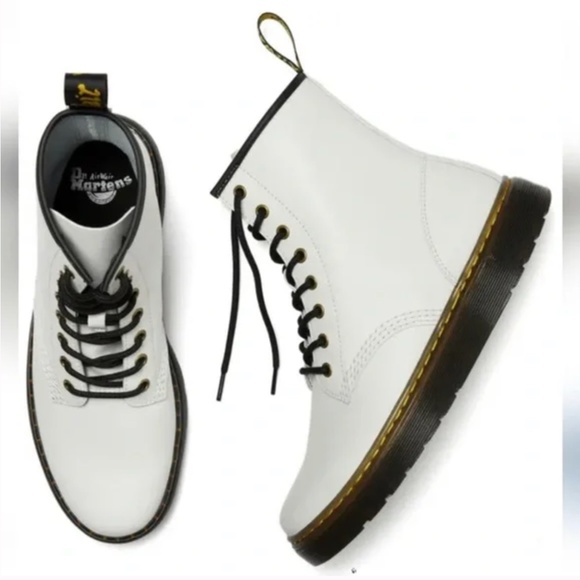 Dr. Martens Shoes - Dr Doc Martens Zavala 8 Eyelet White Combat Boots M 10 W 11